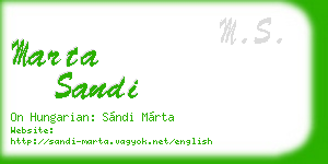 marta sandi business card